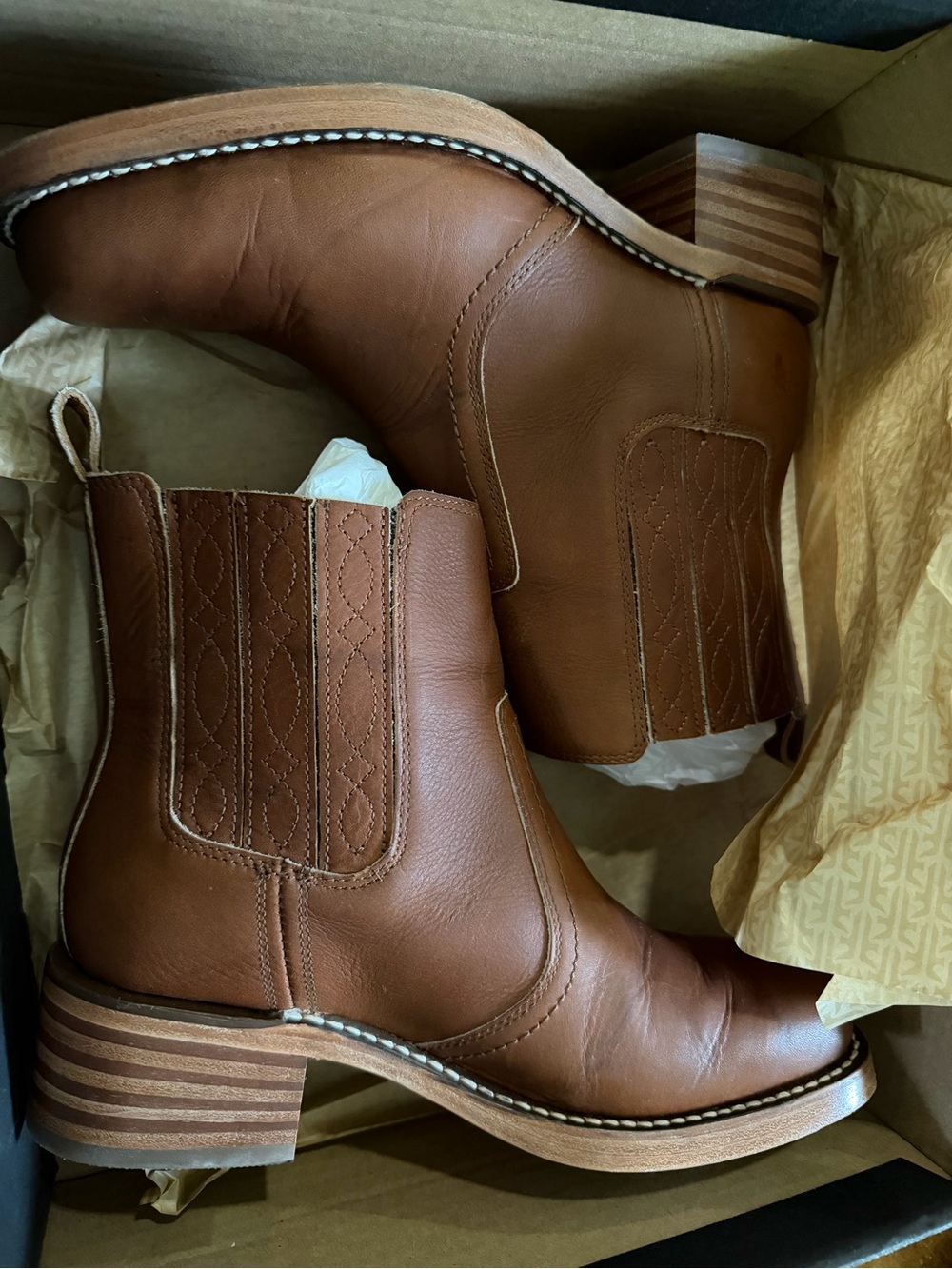 Frye campus Chelsea saddle brown leather boots - Picture 5 of 12